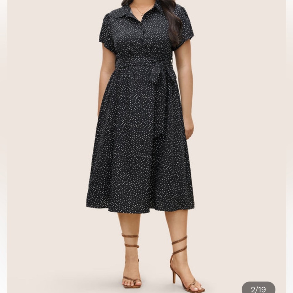 BloomChic Polka Dot 2xl Short Sleeve Dress